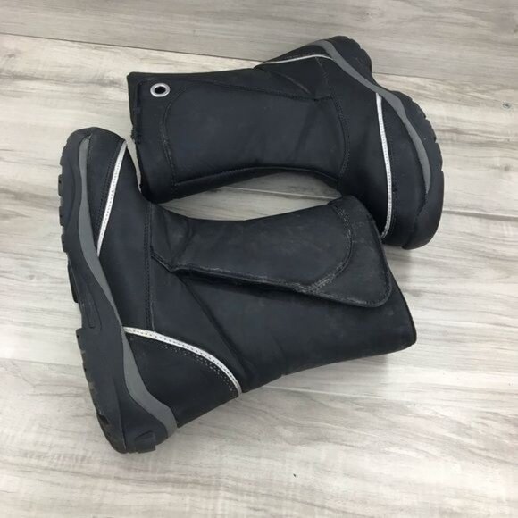 Lands End Boots Youth 5 Black Snow Winter Hook and Loop - Picture 9 of 13